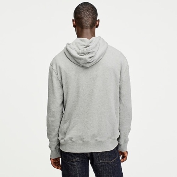 J Crew Vintage Fleece Gray Pullover Hoodie M - Picture 2 of 7